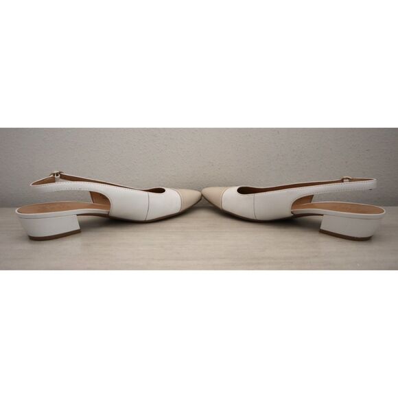 Naturalizer I8728M3100 Women Sz 8M White/Porcelain Leather Banks Slingback Pumps - Picture 11 of 14